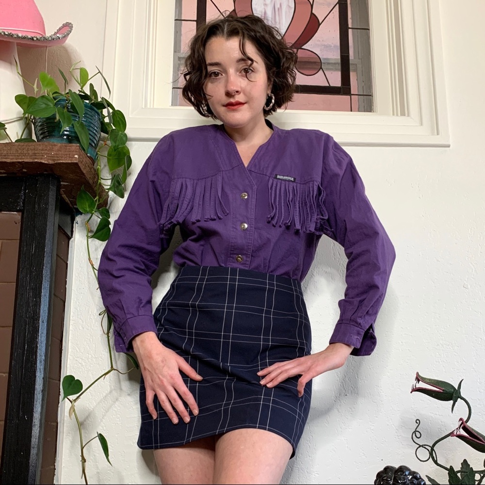 Vintage 1980s Motorcycle Fringe Top